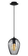 Eglo 49477A - 1 LT Mini Pendant w/ Black Finish &  Black Metal Shade
