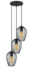Eglo 49479A - 3 LT Cascade Pendant w/ Black Finish &  Black Metal Shades