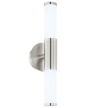 Eglo 95144A - 1 LT Integrated LED Bath/Vanity Wall Light w/ Satin Nickel Finish & Opal Glass Shade