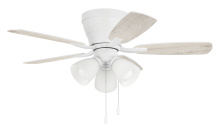 Craftmade WHL42W5C3 - 42" Wheeler 3-Light in White w/ White/Washed Oak Blades