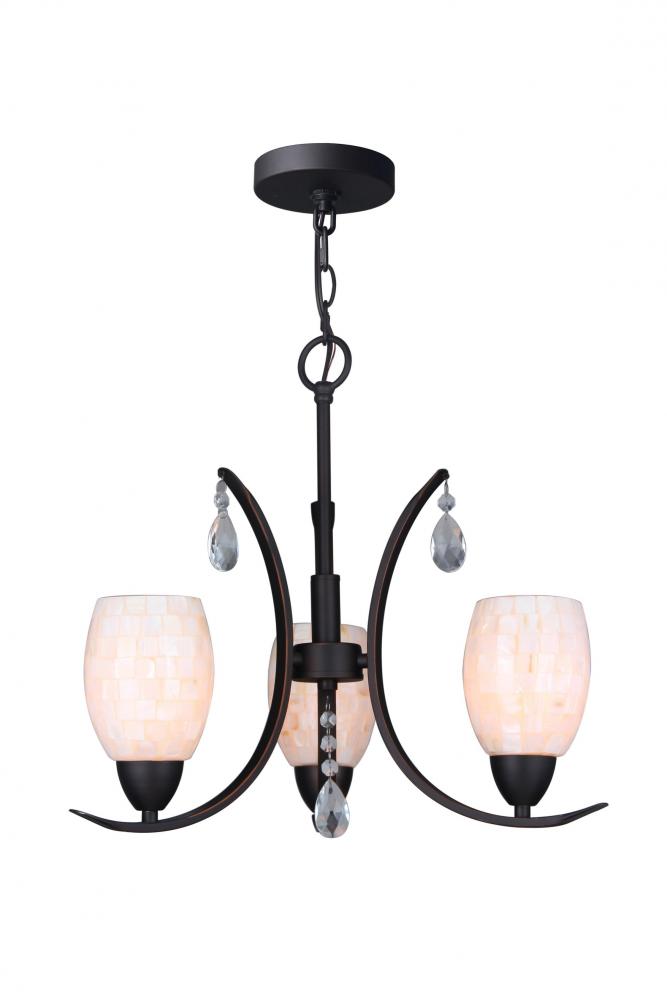 Woodbridge Lighting 15713STN-C20407 Olivia Pearl 3-light Chandelier