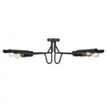 Golden 1040-6SF BLK - Newton 6 Light Semi-Flush in Matte Black