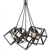 Golden 2086-5P BLK - Cassio 5 Light Pendant in Matte Black