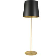Dainolite MM681F-AGB-698 - 1 Light Aged Brass Floor Lamp w/ Black/Gold Drum Shade